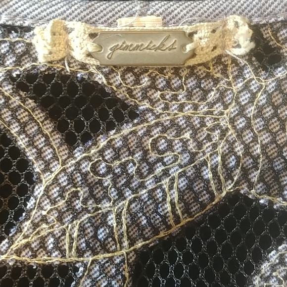 Gimmicks Boho Hippie Inspired Jean n Netting Vest - Picture 4 of 6